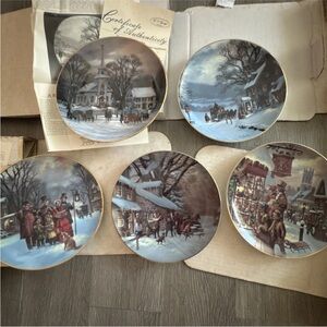 W S George  “A Return To Victorian Christmas” Collector Plates Set Of 5